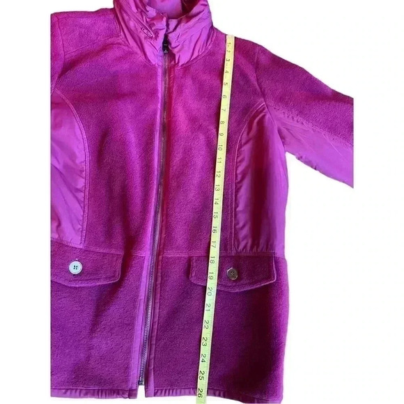 WOMEN’S STYLE & CO FUCHSIA FLEECE HOODED JACKET• SIZE M•SIDE SEAM POCKETS• - Picture 11 of 13